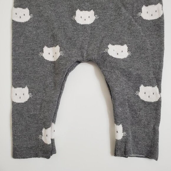 Jacadi Baby Jumpsuit Romper 3 Month Cats Long Sleeve Cotton Gray - Picture 6 of 7